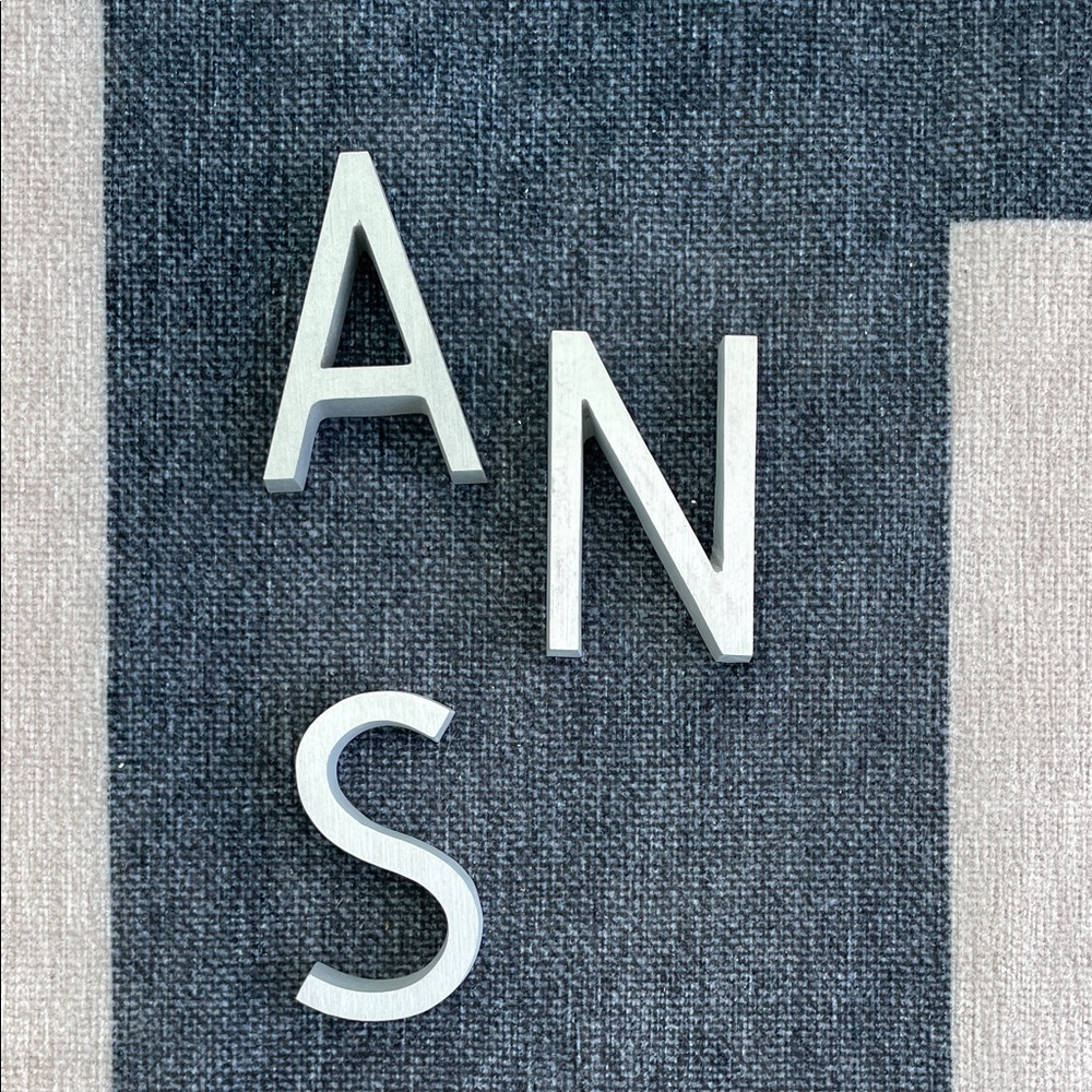 Group of 3 decorative monogram / metal letters: A , N , and S